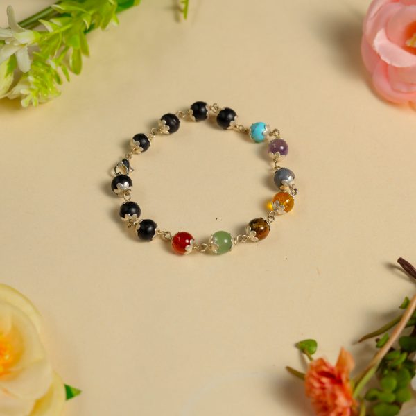 7 Chakra Silver Plated Karungali Bracelet – Balance Energy & Style
