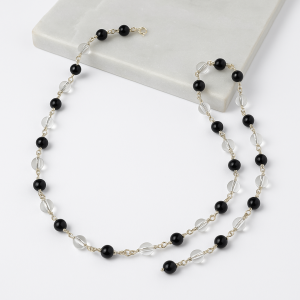 Karungali Sphatik Silver Plated Mala
