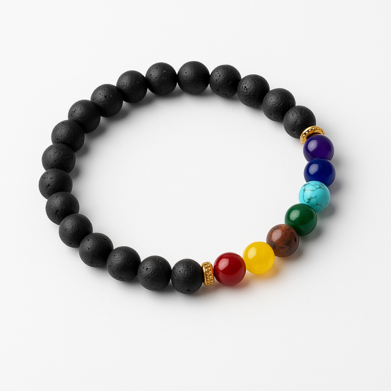 Lava Stone 7 Chakra Bracelet
