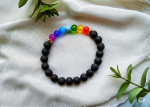 Lava Stone 7 Chakra Bracelet for Men & Women image 2