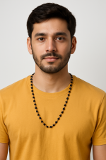 Natural Karungali with Silver-Plated Mala 1