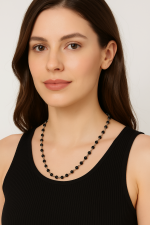 Natural Karungali with Silver-Plated Mala 3