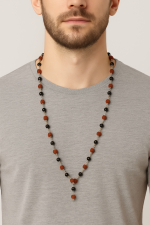 Rudraksha Beads with Karungali Wood & Silver Plated Mala 2