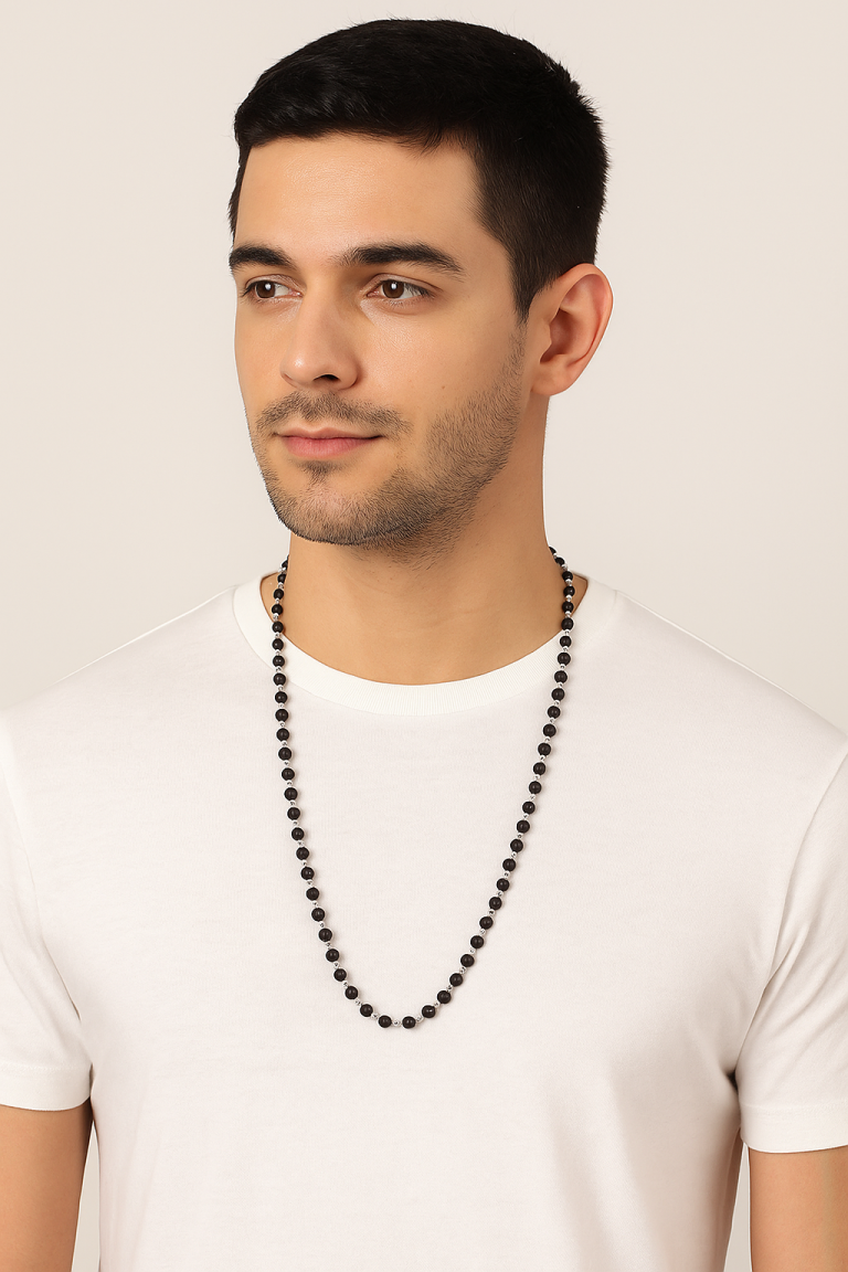 Silver Plated Karungali Mala